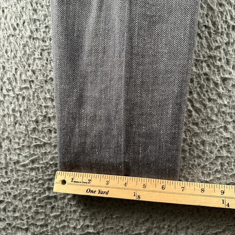 J.Crew Ludlow Slim Pants Mens 33x32 Gray Herringbone Italian Cloth Dress Trouser